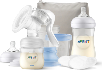 Set cu pompa manuala de san Philips-AVENT SCF430/16 tehnologie Natural Motion marime universala