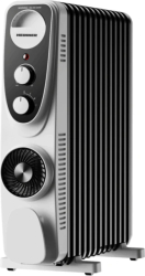 Calorifer cu ulei Heinner HOH-MVT13WH-BK, 13 elementi, Ventilator turbo, 1000W/1300W/2500W,Termostat adjustabil, Protecție supraincalzire, P