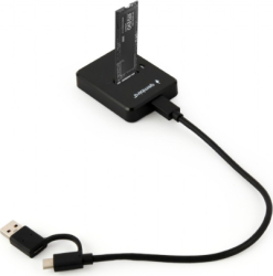 Docking station SSD Gembird DD-U3M2, M.2, SATA/PCI-Express, USB-A/C, Black