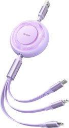 Cablu 3 in 1 Mcdodo USB la compatibil Lightning, MicroUSB și Type-C Super Fast Charging, 66W, 1.2m, Mov
