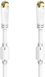 Cablu Coaxial Hama 205255, 10m, placat aur, alb