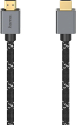 Cablu HDMI Hama 200504, 2m, 8K HDR, placat aur, gri-negru