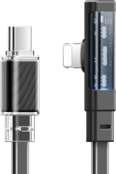 Cablu Mcdodo Type-C la tip Lightning Dichromatic 90 grade, Fast Charging, 36W, LED, 1.8m, Negru