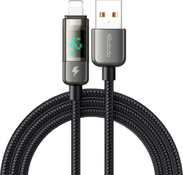 Cablu Mcdodo USB la compatibil Lightning Display Auto Power Off, Fast Charging, 1.2m, Negru