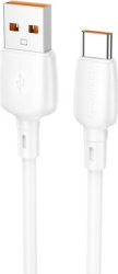 Cablu alimentare și date Borofone BX93, Fast Charging Data Cable pentru smartphone, USB la USB Type-C 100W, 1m, alb
