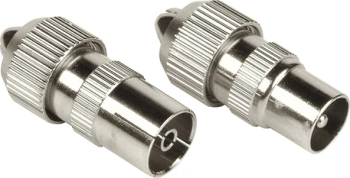 Conectori antena Coaxial Stecker - Priza Hama 205211, metal, 2 bucăți