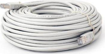 Cablu Patch cord S/FTP Spacer Cat6, cupru-aluminiu, 10 m, alb, AWG26