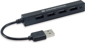 HUB USB 2.0, Conceptronic, 4 porturi , Negru