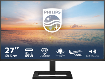 Philips 27" IPS 1ms 2K QHD, MPRT, HDMI, USB Type-C, FlickerFree, Low Blue, Speakers, USB hub, Negru, 27E1N1600AE - imagine 1