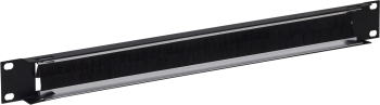 PANOU gestionare cabluri Spacer, tip mască orizontală cu perii, 19 inch, 1U, negru, "SPCM-1UB-BK"