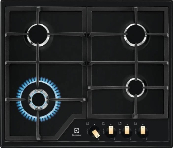 Plita incorporabila Electrolux EGS6436RK, 60 cm, 4 arzatoare gaz, negru mat