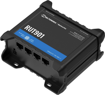 Router profesional industrial 4G LTE, Teltonika RUT901, Cat.4, WiFi, Dual Sim, 1x WAN, 3X LAN, suport DIN