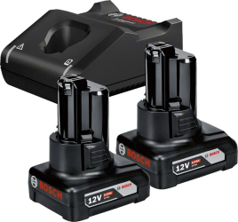 Set 2 acumulatori și incarcator Bosch Professional 1600A01B20, 12 V, 6 Ah, Li-Ion