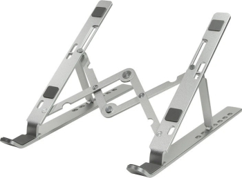 Suport de birou Logilink laptop, 7 poziții, suporta dimensiuni 10-16, pliabil, aluminiu, suport antiderapant, Argintiu