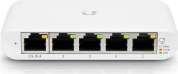 Switch Ubiquiti USW-Flex-Mini-5, UniFi, 5x RJ45 1000Mbps, 1x PoE In, pachet de 5, Alb