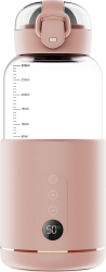 Incalzitor portabil pentru lapte si apa Luxofia 300 ml baterie 5200 mAh incalzire rapida 8 minute mentinere caldura 8 ore roz