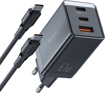 Incarcator Rețea Mcdodo GaN5 Mini Pro Fast Charger 67W Dual Port 2xType-C+ 1xUSB-A cablu Type-C 2