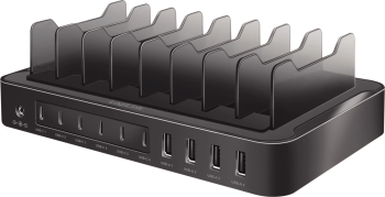 Prelungitor tip statie de încărcat Logilink PA0327, 4xUSB-A 6xUSB-C PD QC3.0 120W, indicator LED, protecție la suprasarcină, 1.2 + 1m, Negru
