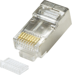 Set mufe RJ-45 Logilink pentru cablu FTP SFTP Cat5e RJ-45 tata ecranat plastic cu metal cu insertie 100 bucăți