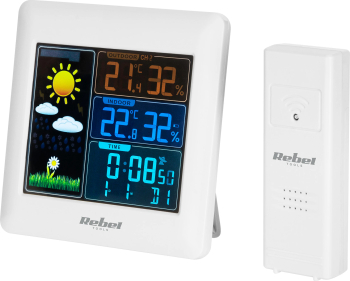 Statie meteorologica wireless Rebel senzor extern LCD prognoza vreme iluminare 7 limbi