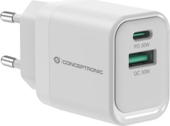 Incarcator telefon Conceptronic ALTHEA19W33 2-Port 33W GaN USB PD Alb 1xUSB-A 1xUSB-C