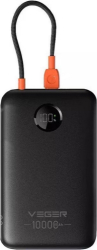 Baterie externă Veger 10000 mAh 1 x USB-C 1 x USB-A 1 x Lightning Black