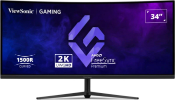 curbat Viewsonic 34" 180Hz VA 3440x1440 negru - imagine 1