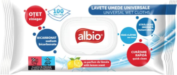 Servetele umede universale Albio bicarbonat si otet alb 100 buc / pachet