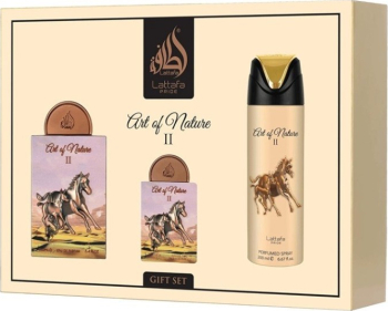 Lattafa Pride Art Of Nature II Set cadou unisex EDP 100 ml + EDP 20 ml + deodorant spray 200 ml + reumplere