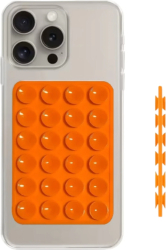 Suport Lemontti Silicon Duo cu ventuze pentru telefon Portocaliu