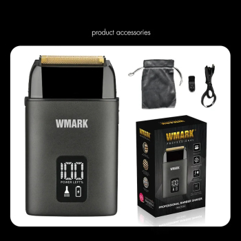 Aparat de Ras Electric Profesional WMARK NG-983 Shaver 8100 RPM Fara Fir Lame Duble Invelis Titan Barbierit Umed si Uscat LED