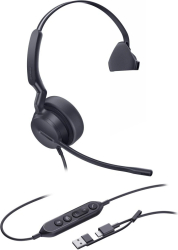 Căști cu fir Yealink, UH42 Mono, USB-C/A, microfon, negru