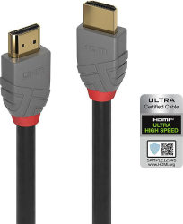Cablu HDMI Ultra High Speed 0.5M, Lindy, Anthra Line, gri