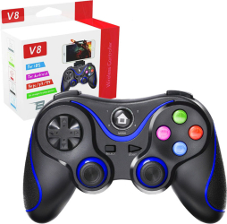 Gamepad Wireless Bluetooth 400mAh Techsuit V8 albastru