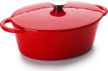 Oală Ibili-Cocotte fonta emailată 27x21x10 cm 3.3 l roșu