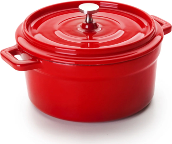 Oală mini Ibili-Cocotte fonta emailată 13x8 cm 500 ml roșu