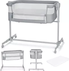 PATUT CO-SLEEPER Kinderkraft NESTE UP FULL LIGHT GREY