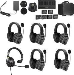 Sistem Intercom Wireless pentru 6 Persoane Saramonic WiTalk WT6D Full-Duplex 1.9GHz Căști Dual-ear Negru