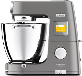 Robot de bucătărie Kenwood KWL90.164SI Titanium Chef Patissier XL, 1400 W, 6 funcții presetate, 2 vase 7 l/5 l, accesoriu mașina de tocat, 1