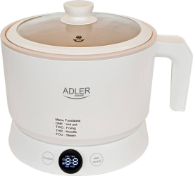 Oală Electrica Multifuncționala Adler AD 6422 Capacitate 1L 4 Funcții Display LED Putere 800W Alb/Bej