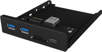 Acesoriu de rețea pentru conectare simultană a mai multor dispozitive cu cititor de card , RaidSonic , IcyBox 2x USB 3.0 1x USB C miniSD/SD
