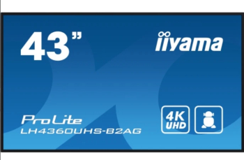 digital signage 108 cm 42.5" 4K Iiyama VA LH4360UHS-B2AG UHD UltraHD HDMI Boxe Negru