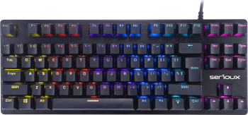 Tastatura gaming mecanica TKL Serioux Freya, iluminare rainbow, switch Outemu blue, negru