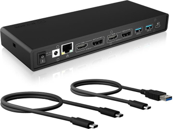 Statie de andocare pentru Notebook, Raidsonic, USB 3.0 Type-A/Type-C, Negru
