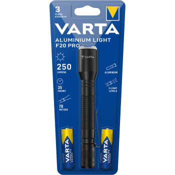 Lanterna LED Varta Aluminium Light F20 Pro 250 lm 2xAA Aluminiu Negru