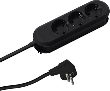 Prelungitor Bachmann Smart 3xcee7/3, Fără Întrerupător, Lungime Cablu 3m, H05vv-f 3g1.5 Negru, Nedemontabil