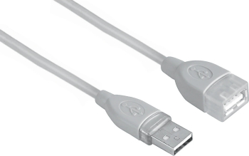 Cablu Hama USB 2.0, gold-plated, dublu ecranat, alb, 5m