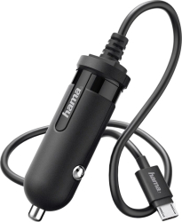 Incarcator auto Hama MicroUSB, 1xUSB, 2.4A, Negru