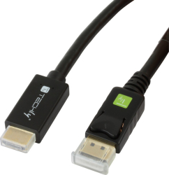 Cablu DisplayPort 1.2 tata - HDMI tata, 1M, 4K, Techly, Negru, ICOC DSP-H12-010