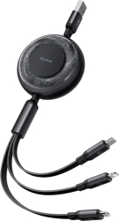 Cablu Mcdodo USB la tip Lightning, MicroUSB și Type-C 3 in 1 Super Fast Charging, 66W, 1.2m, Negru